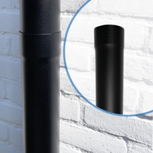Aluminium regenpijp 80mm rond 2.0mm dik - 2 meter - RAL 9005 fijnstructuur - Afbeelding 3