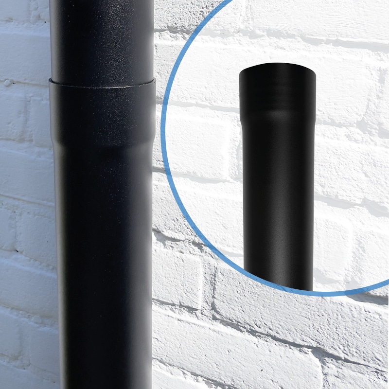 Aluminium regenpijp 80mm rond 2.0mm dik - 2 meter - RAL 9005 fijnstructuur