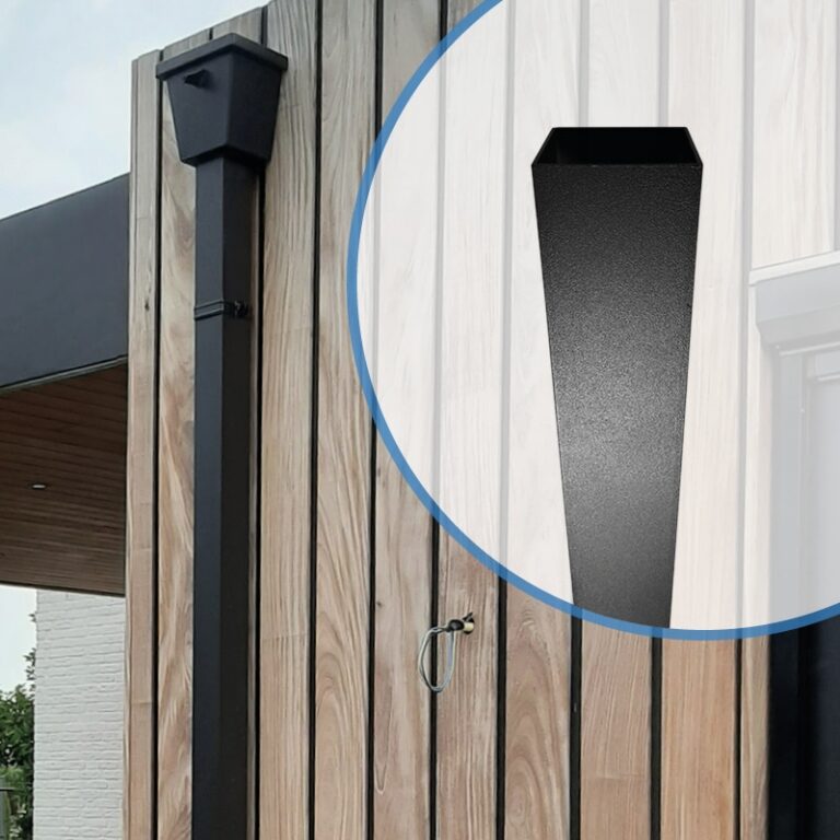 Aluminium vierkante regenpijp in ral 9005 structuur kleur