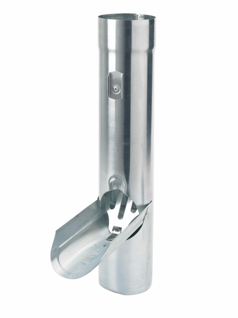 Zinken regentonklep 100 mm met RVS-bladvanger