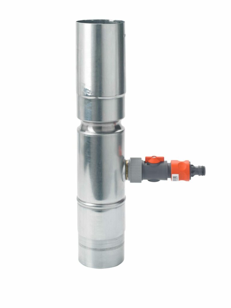 Zinken Hemelwateropvang met Gardena-aansluiting 80mm Rheinzink