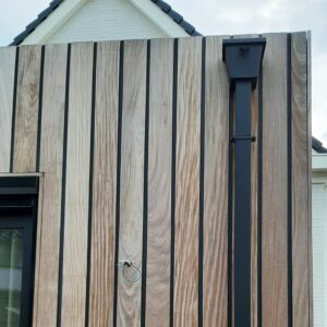 Aluminium regenpijp 80x80 mm vierkant 1 meter + spie - RAL 9005 - Afbeelding 6