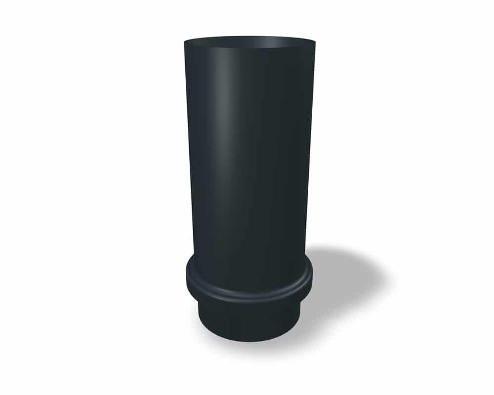 Montageschuifstuk 100mm. Passend op 110mm pvc of 100mm. 275mm hoog - P.10 zwart
