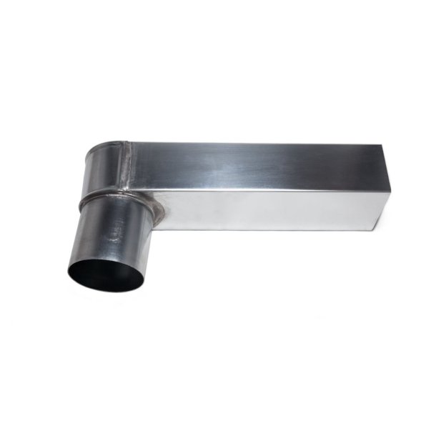 Zinken stadsuitloop rond 80 mm 60x80 mm 33cm lang