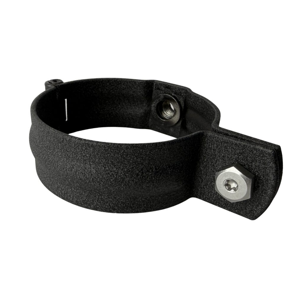 Regenpijp beugel 80mm met M10 draad - zwart