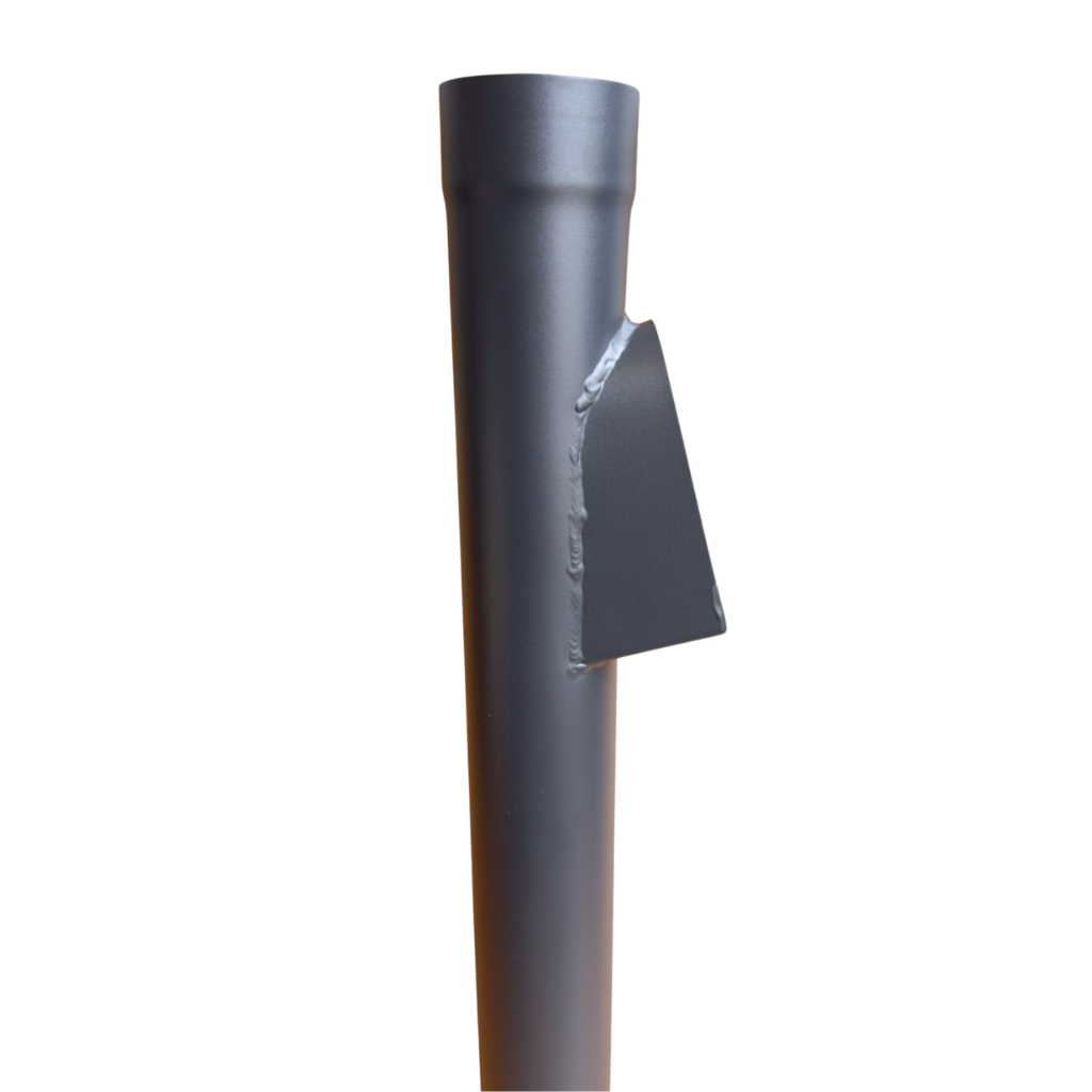 Aluminium regenpijp bladafscheider 80mm rond - RAL 7021 fijnstructuur
