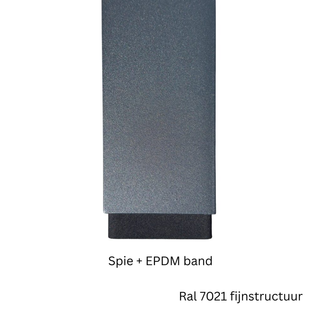 Aluminium regenpijp 80x80 mm vierkant 1 meter + spie - RAL 9005