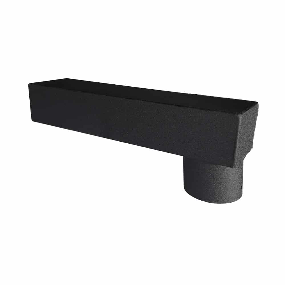Aluminium stadsuitloop 60x100mm rond 80mm - Ral-9005 fijnstructuur