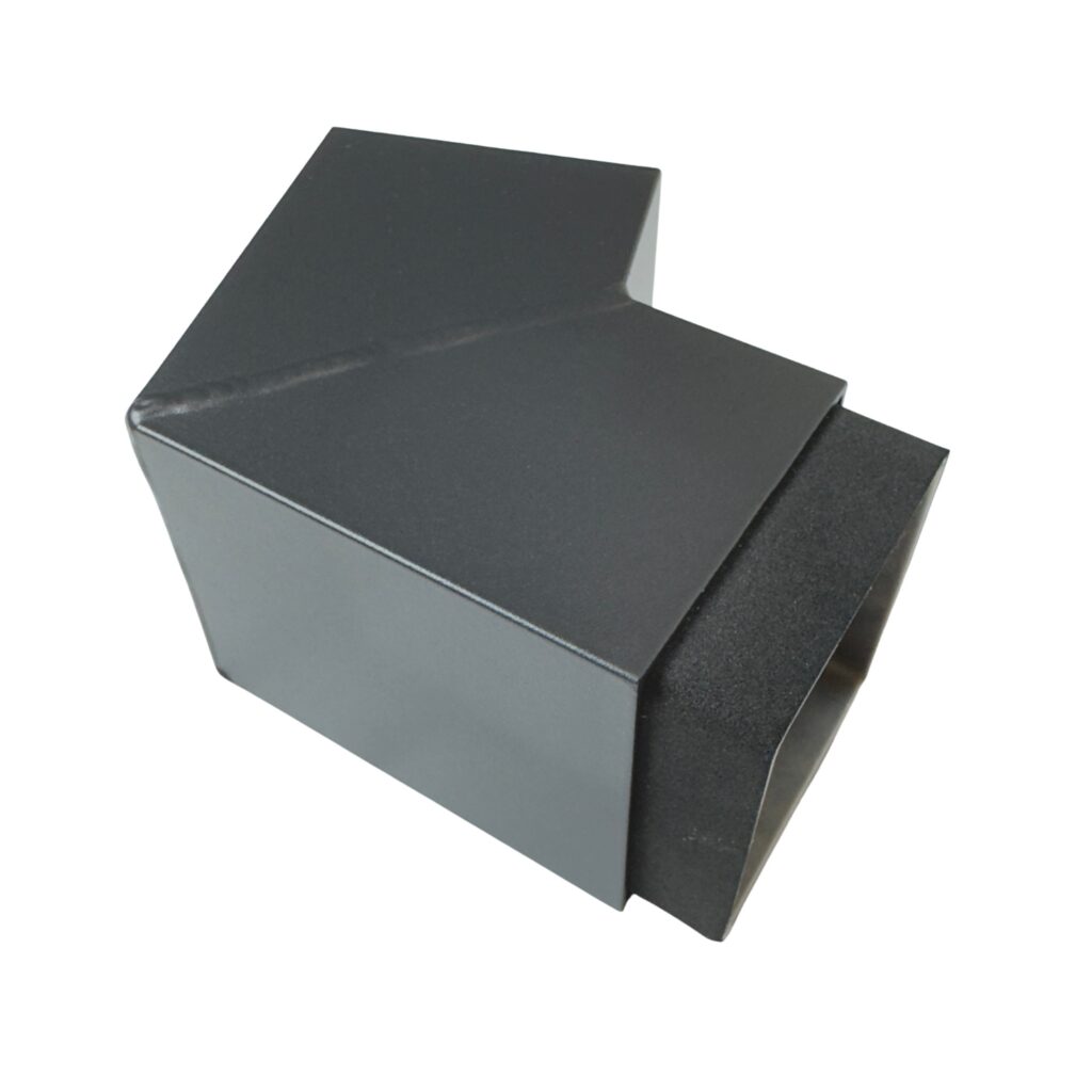 Aluminium sprongstuk set 80x80mm 2 bochten (sprong max. 100cm) - RAL 7021 fijnstructuur