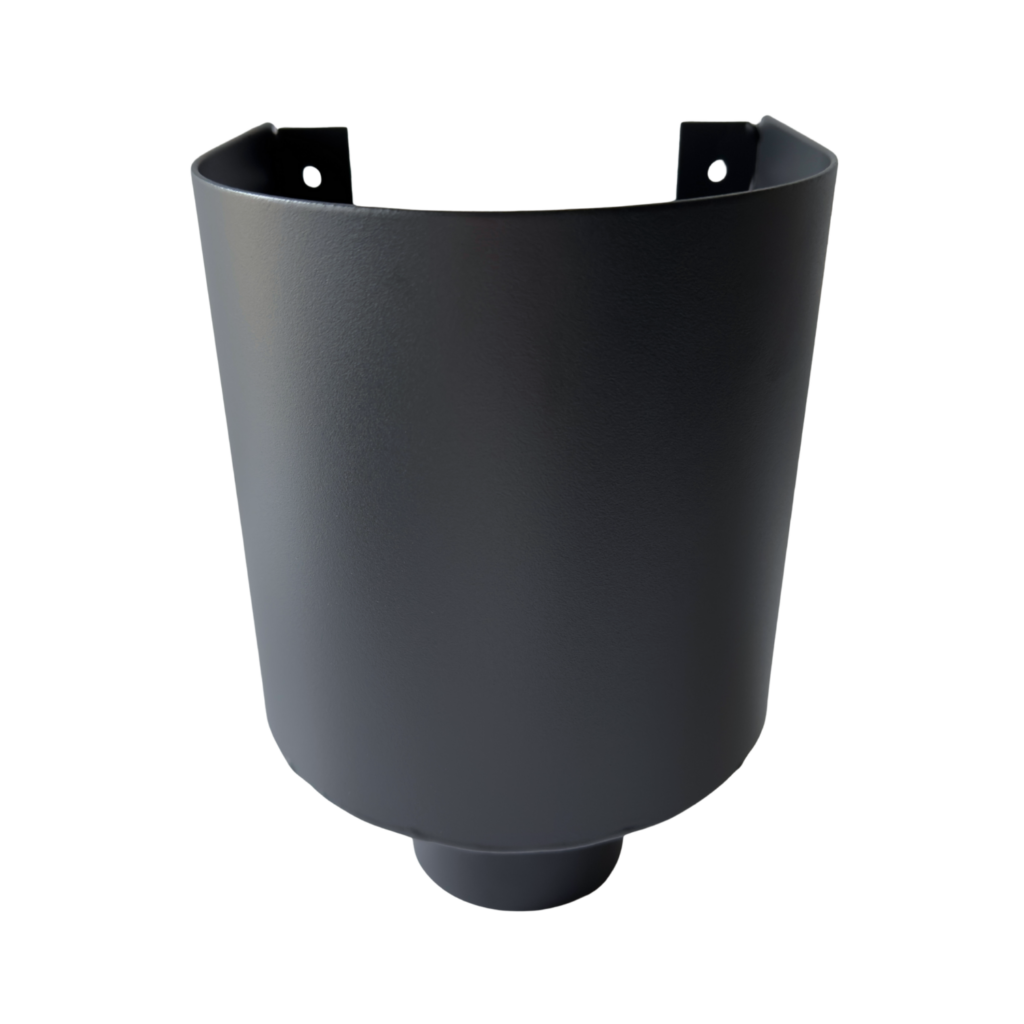 Aluminium regenpijp vergaarbak mini 80mm rond - RAL 7021 fijnstructuur