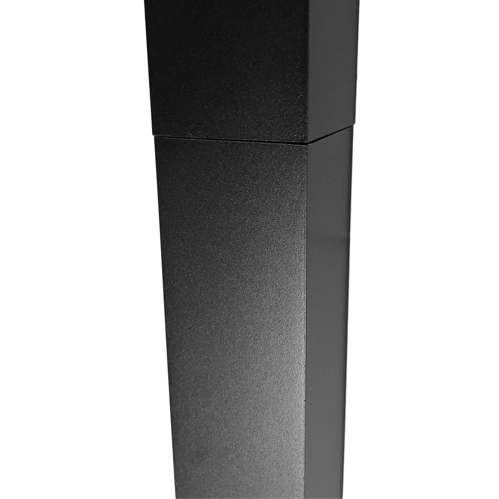 Aluminium regenpijp 80x80 mm vierkant 2 meter + spie - RAL 9005 fijnstructuur