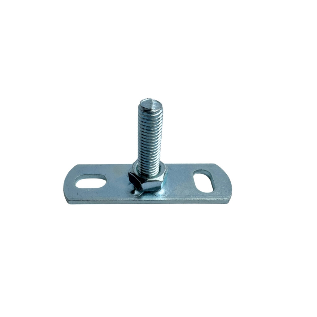Montageplaat gegalv. M10 t.b.v. scharnierpijpbeugel + draadeind gegalv. M10x40mm
