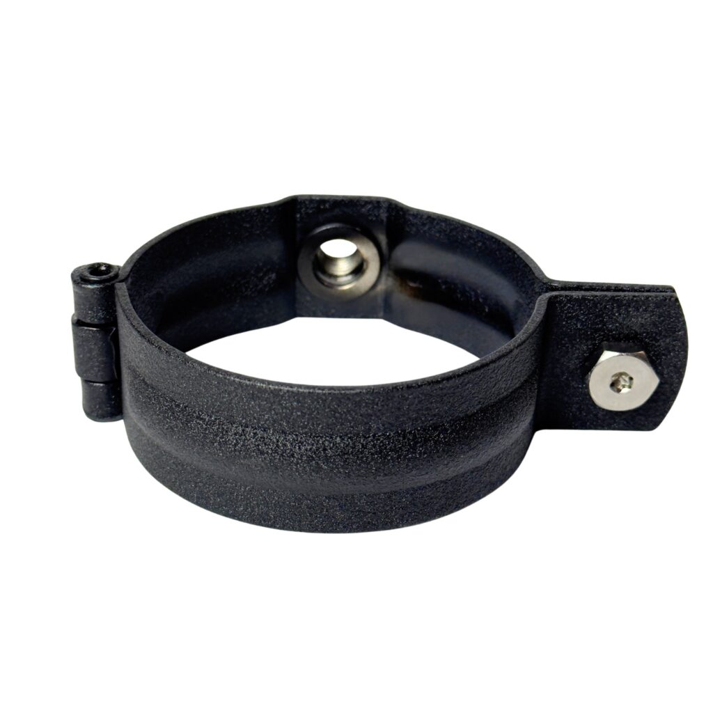 Regenpijp beugel 80mm met M10 draad - zwart