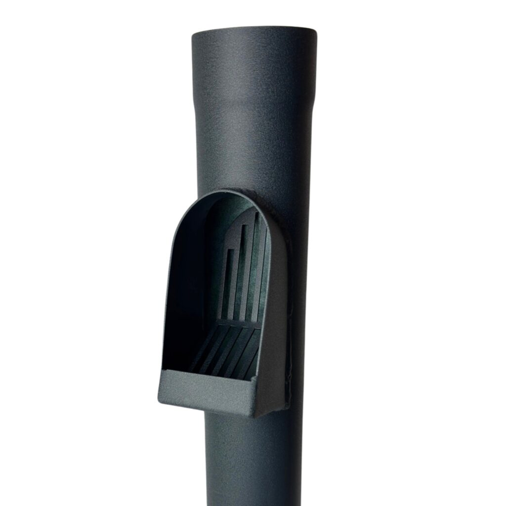 Aluminium regenpijp bladafscheider 80mm rond - antraciet