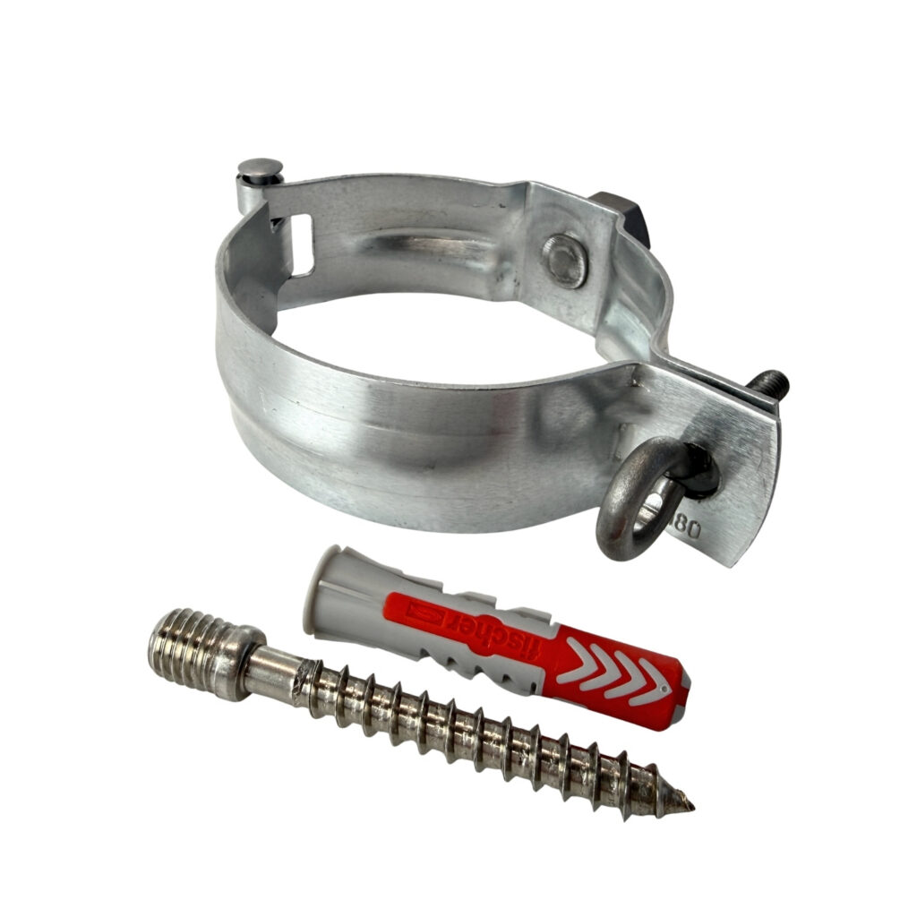 SET muur- en houtmontage - Zinken beugel 80mm + RVS schroefstift 70mm + plug