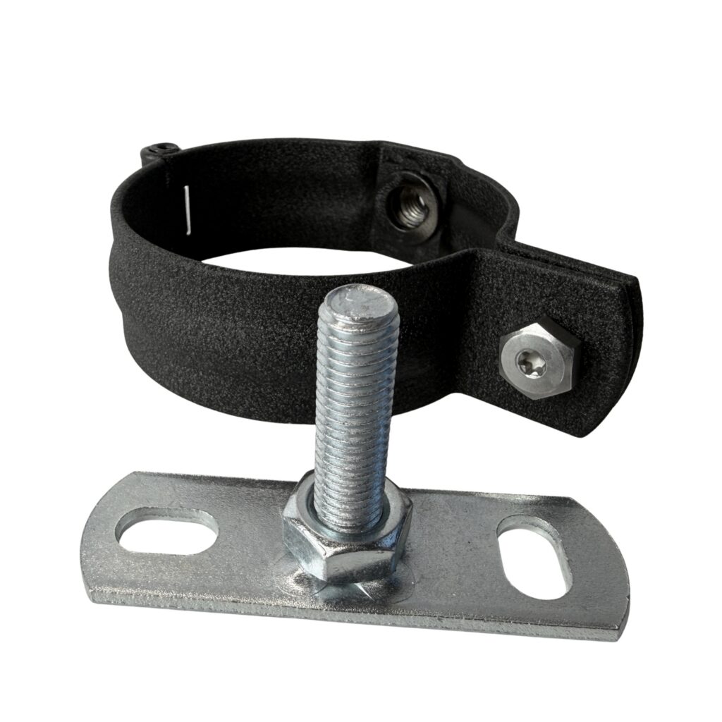 Regenpijp beugel 80mm met M10 draad - zwart