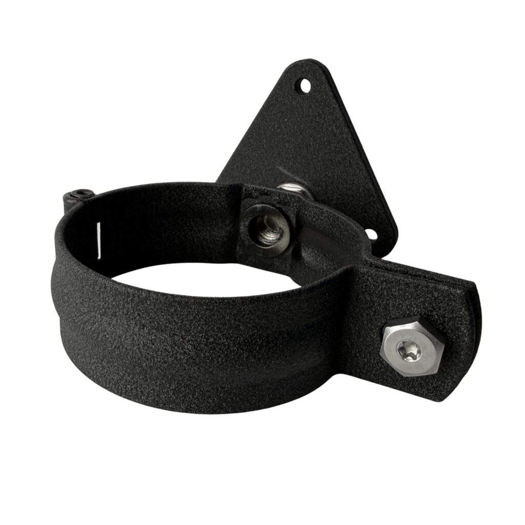 Regenpijp beugel 80mm met M10 draad - zwart