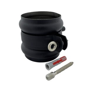 Regenpijp beugel 80mm met M10 draad + Wrong – zwart