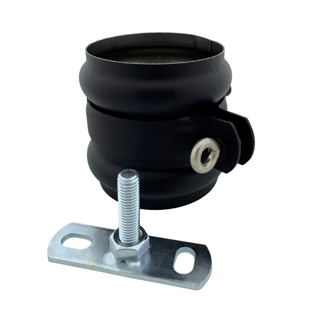Regenpijp beugel 80mm met M10 draad + Wrong – zwart