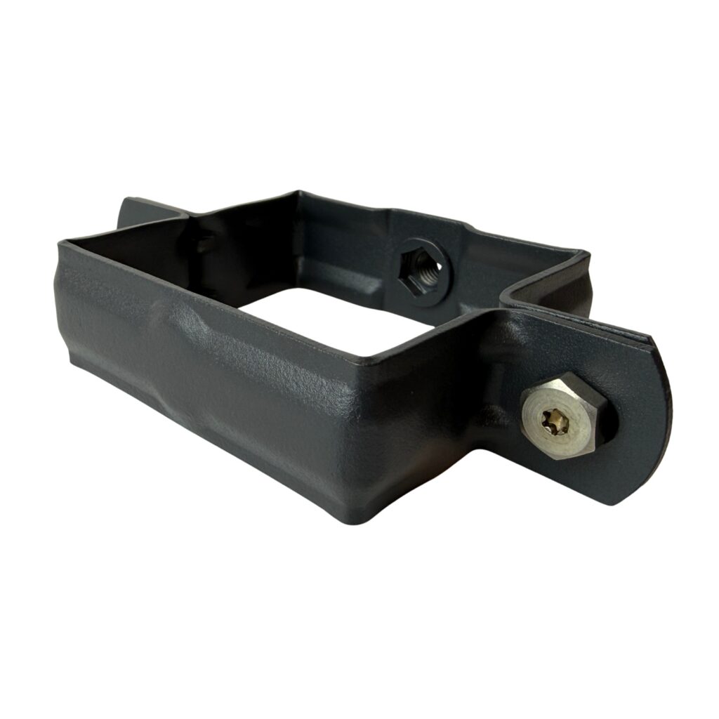 Aluminium M10 beugel 80x80 mm - RAL 7021 fijnstructuur