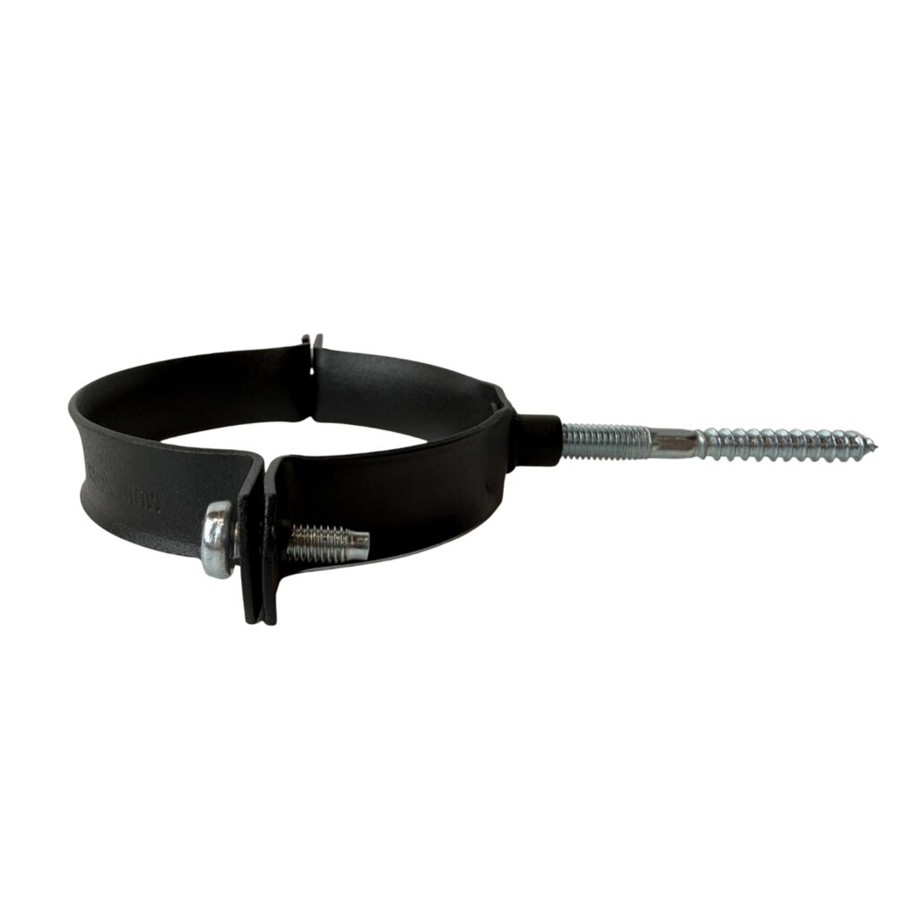Beugel aluminium 80mm M8 + Schroef Gegalv. M8x80mm + Plug in Ral-9005 fijnstructuur
