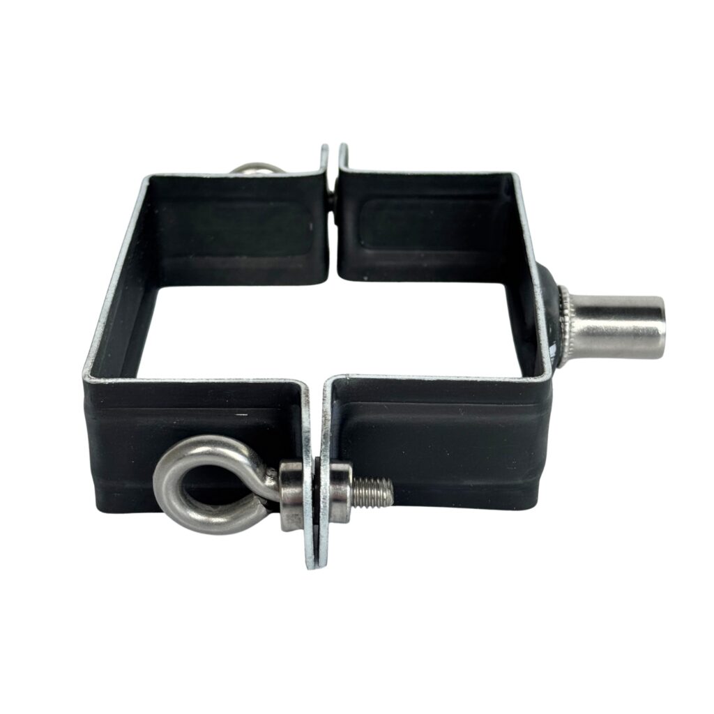 Scharnierpijpbeugel zink 80x80mm M10 - Noir