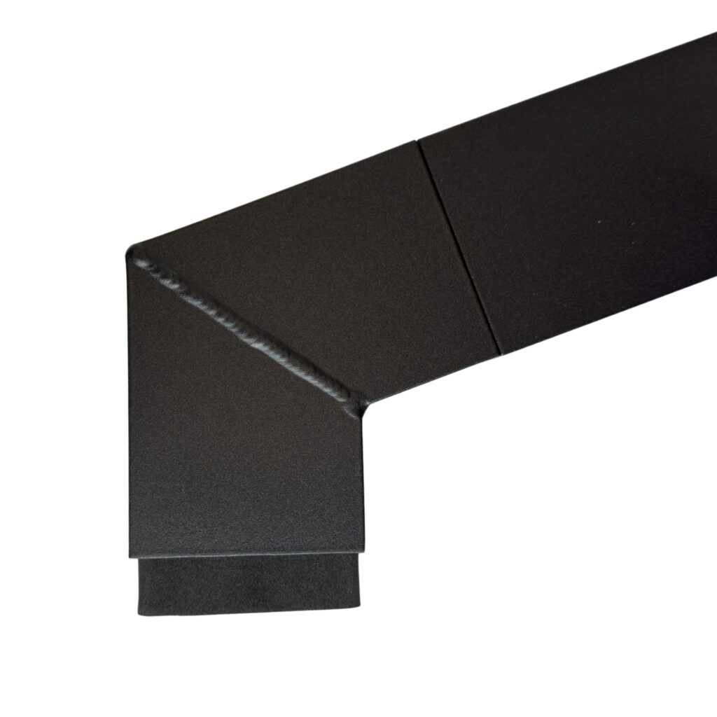 Aluminium sprongstuk set 80x80mm 2 bochten (sprong max. 100cm) - RAL 9005 fijnstructuur