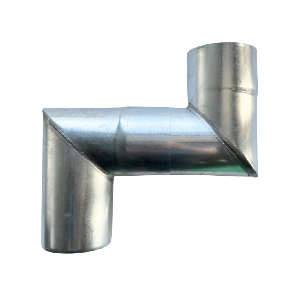 Zinken bocht 80 mm 90gr gesoldeerd