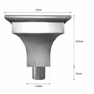 Vergaarbak zink 80mm rond KS met sierplaat - Afbeelding 3