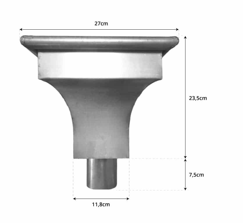 Vergaarbak zink 80mm rond model KS
