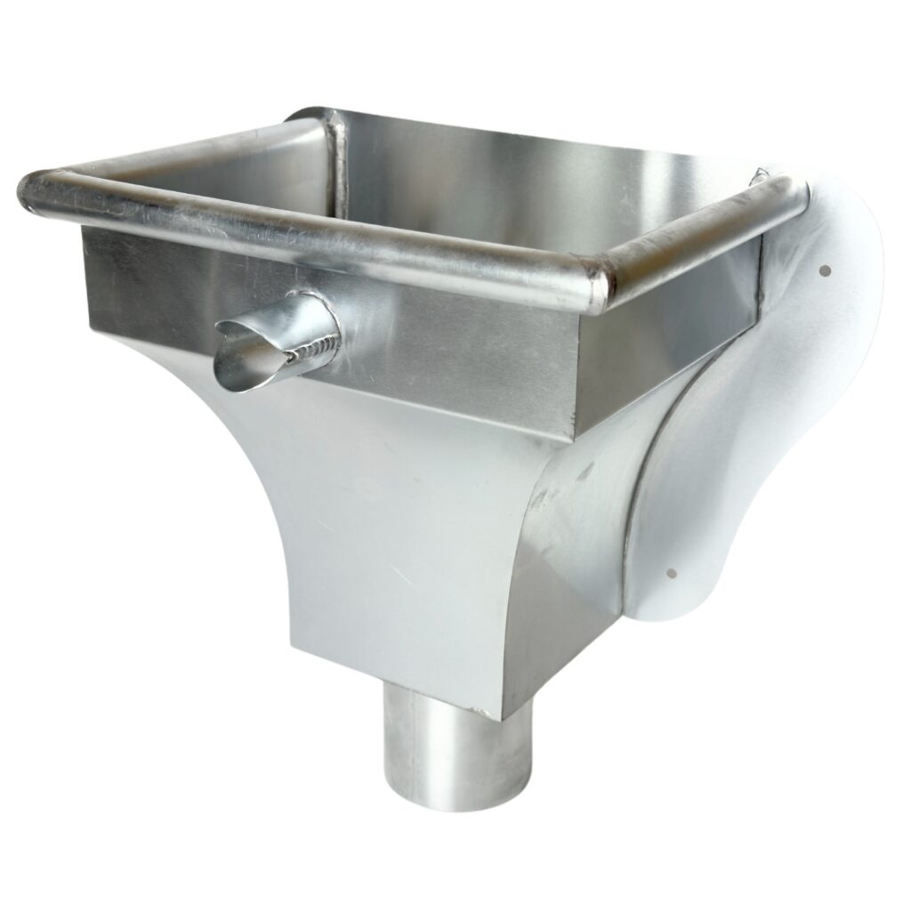 Vergaarbak zink 80mm rond KS met sierplaat