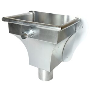 Vergaarbak zink 80mm rond KS met sierplaat - Afbeelding 1