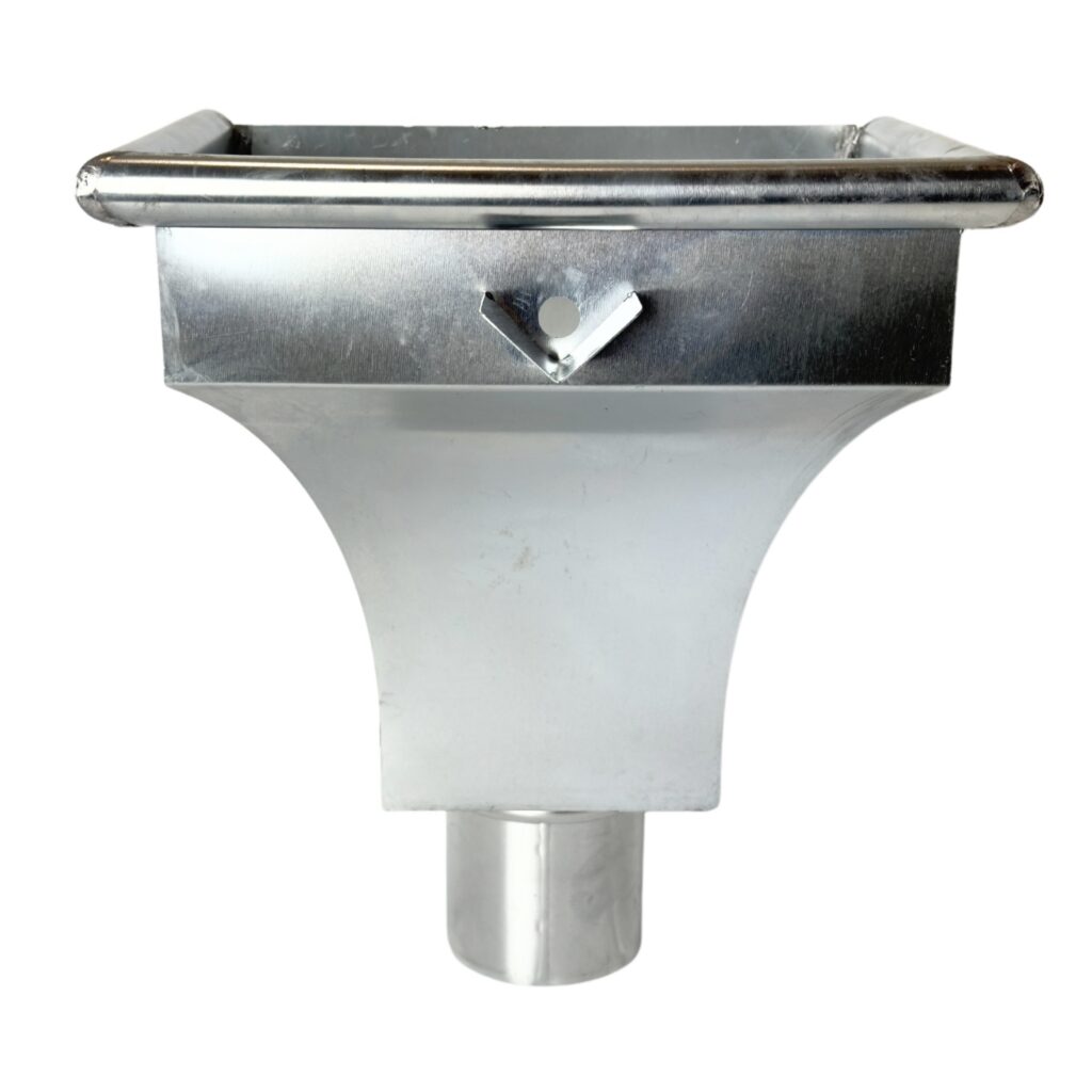 Zinken vergaarbak 100mm rond model KS