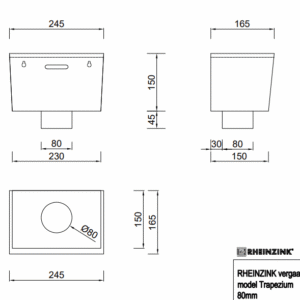 Zinken vergaarbak trapezium 80 mm - Afbeelding 3