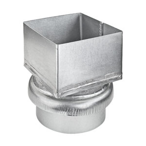 Verloop zink 80x80mm naar 100mm rond Gromo - Afbeelding 1