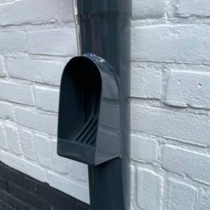 Aluminium regenpijp bladafscheider 80mm rond - RAL 7021 fijnstructuur - Afbeelding 4