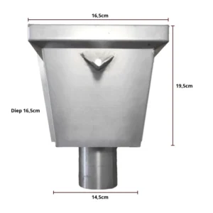 Aluminium vergaarbak junior rond 80mm - Ral-9005 fijnstructuur - Afbeelding 3