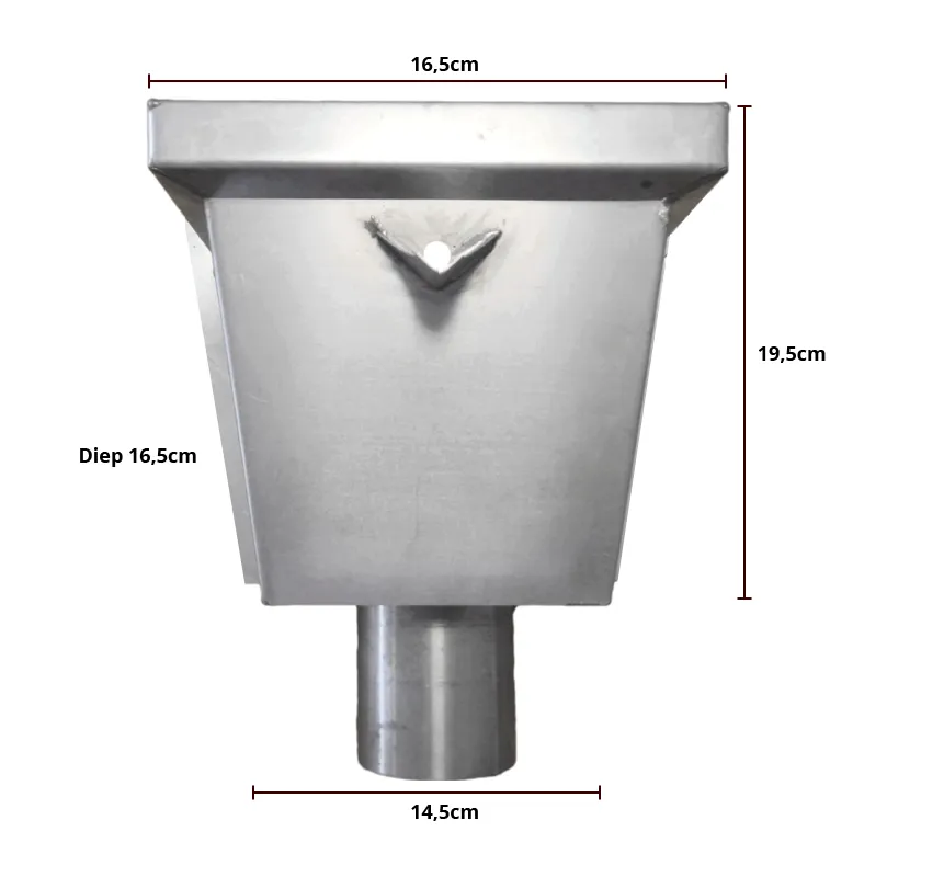 Aluminium vergaarbak junior rond 80mm - Ral-9005 fijnstructuur