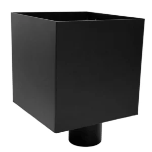 Aluminium vergaarbak Kubus 200x200mm rond 80 mm - RAL 9005 fijnstructuur - Afbeelding 1
