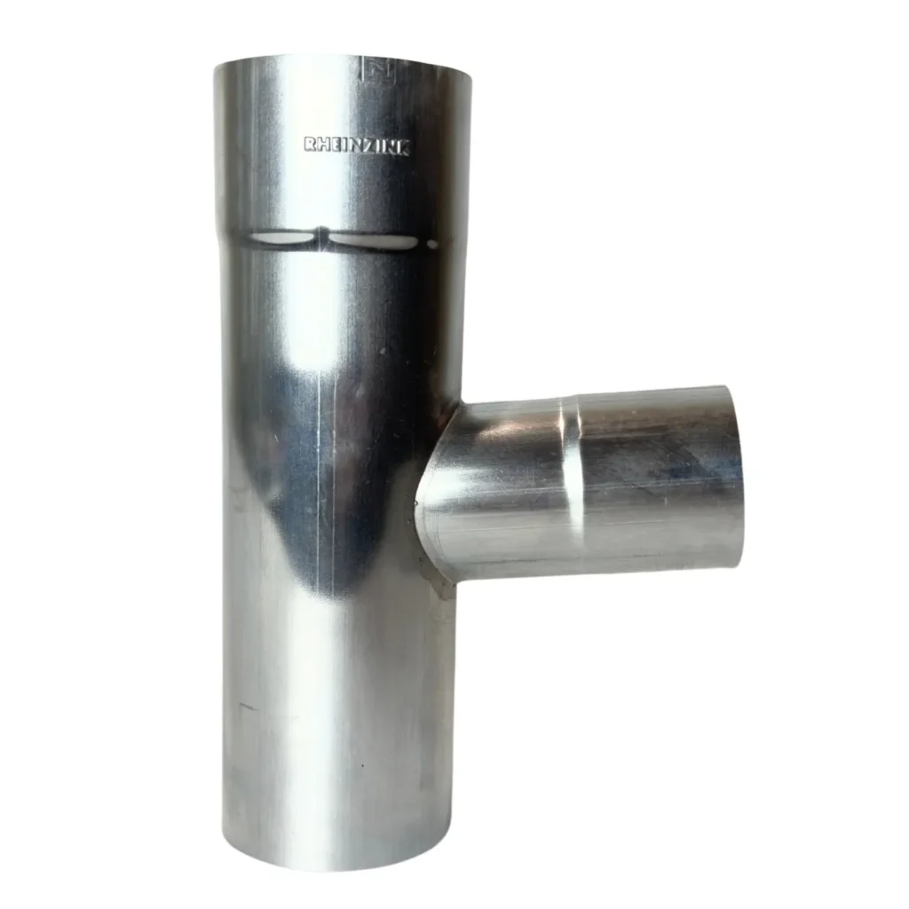 Regenpijp T-stuk zink 80 mm naar 60 mm 85/90gr