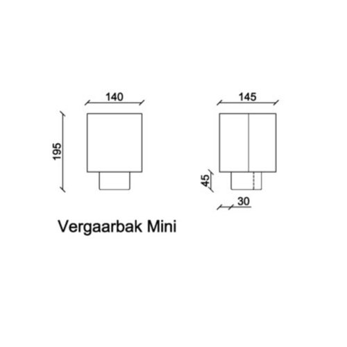 Zinken vergaarbak Mini 80 mm met uitsparing Nedzink
