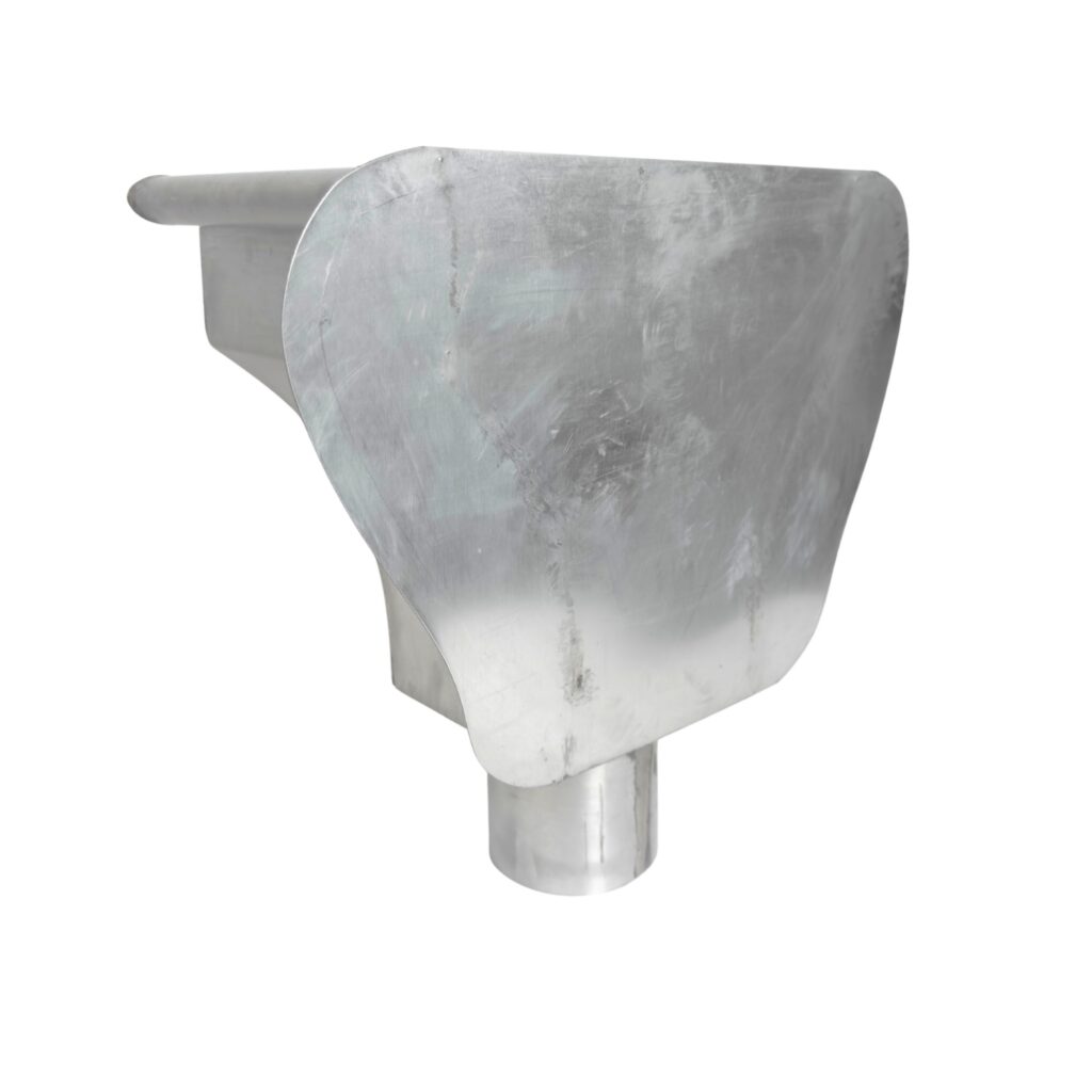 Vergaarbak zink 80mm rond KS met sierplaat