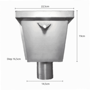 Vergaarbak junior 80mm aluminium - RAL 7021 fijnstructuur - Afbeelding 4